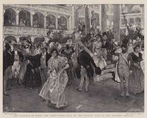 Il Carnevale a Roma, il ballo in maschera del Club degli Artisti al Teatro Costanzi da Frank Craig
